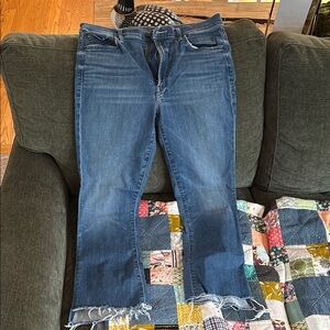 Women's Blue Frayed Hem Jeans